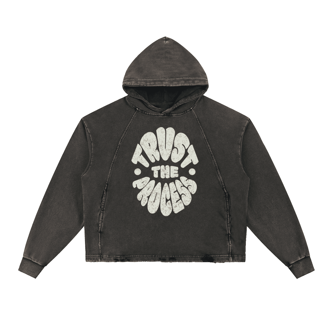XENO Vintage Washed Frayed-Hem Hoodie
